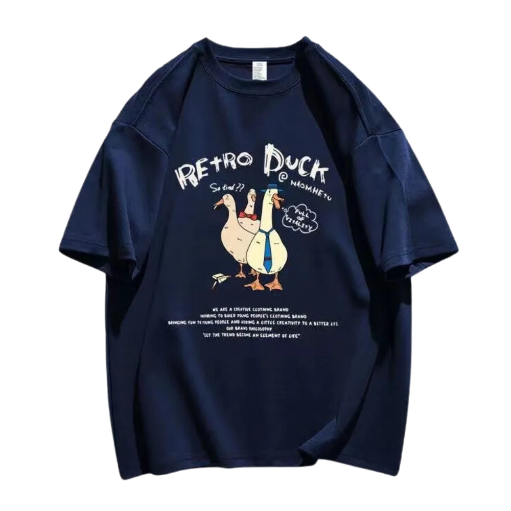 Fun Cartoon Duck Print T-shirt