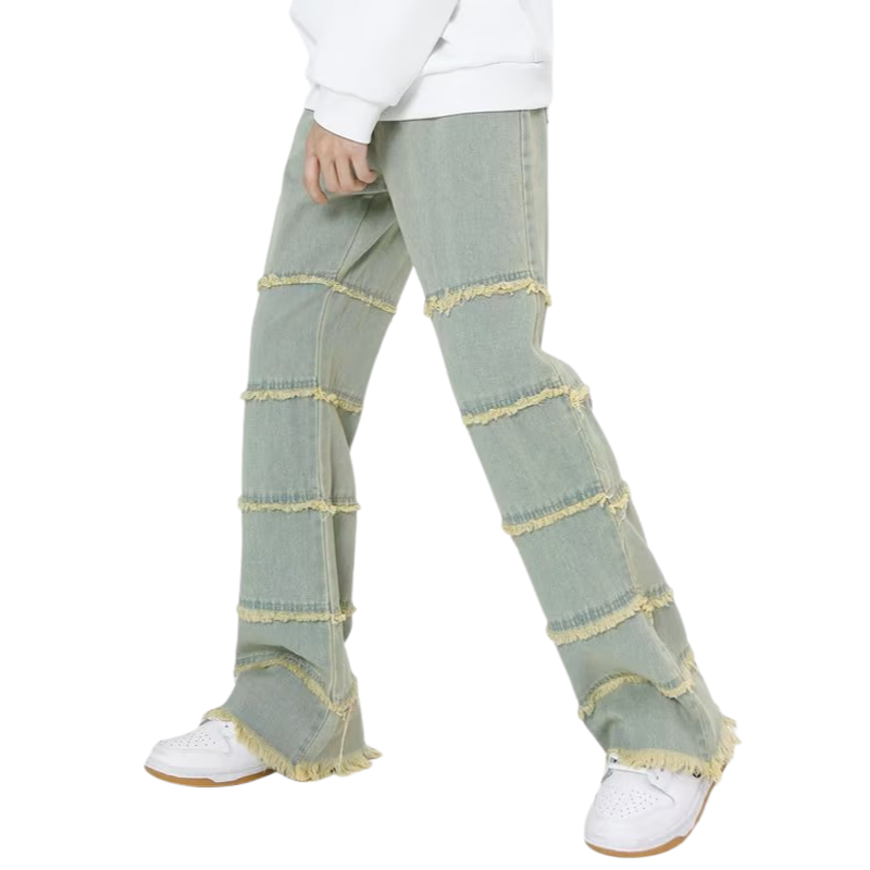 Vintage Raw Edge Washed Straight Jeans