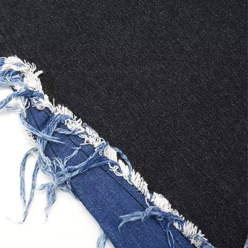 Raw Edge Color Patchwork Distressed Jeans