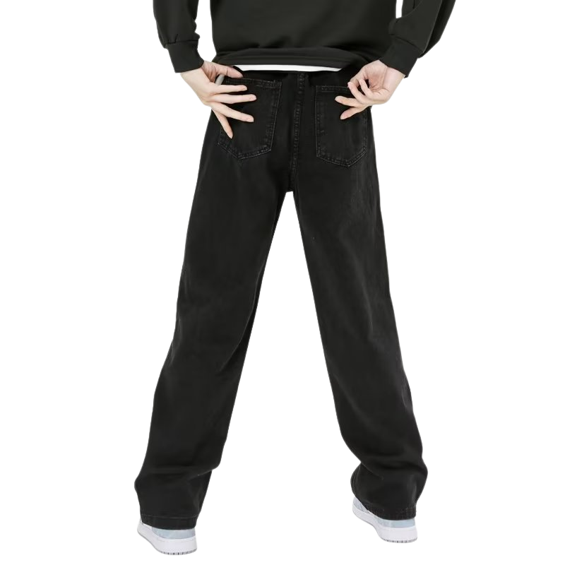 Solid Color Breasted Jeans