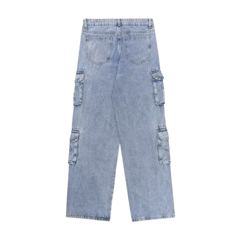 Urban Multi-Pocket Straight Leg Cargo Jeans