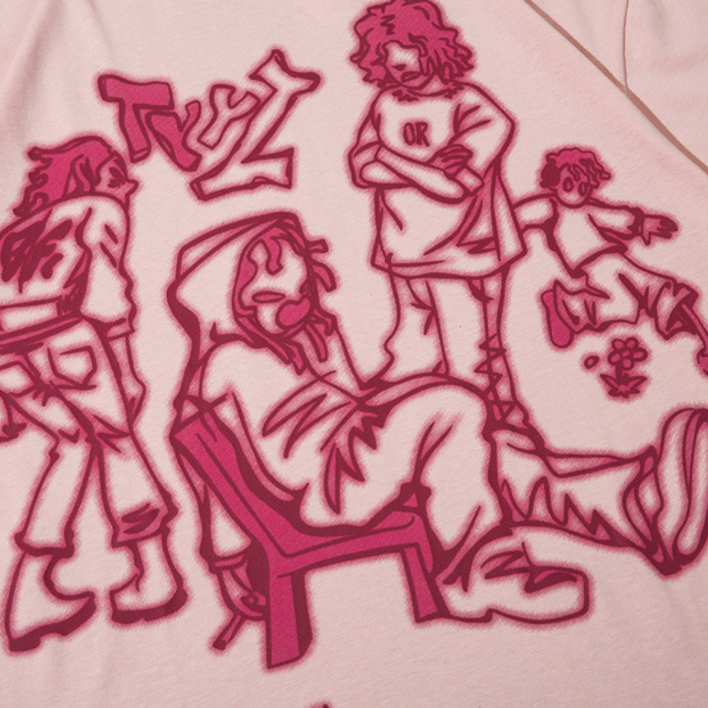 Street Cartoon Graffiti Oversize T-Shirt