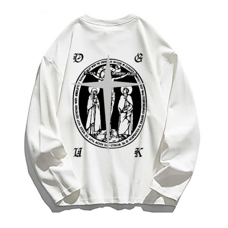 Street Christian Pattern Graphic Sweatshirt