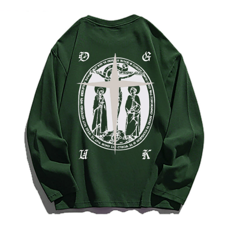 Street Christian Pattern Graphic Sweatshirt