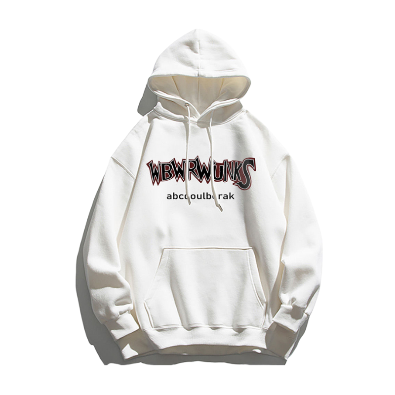 Classic Letter Wave Graphic Pocket Hoodie