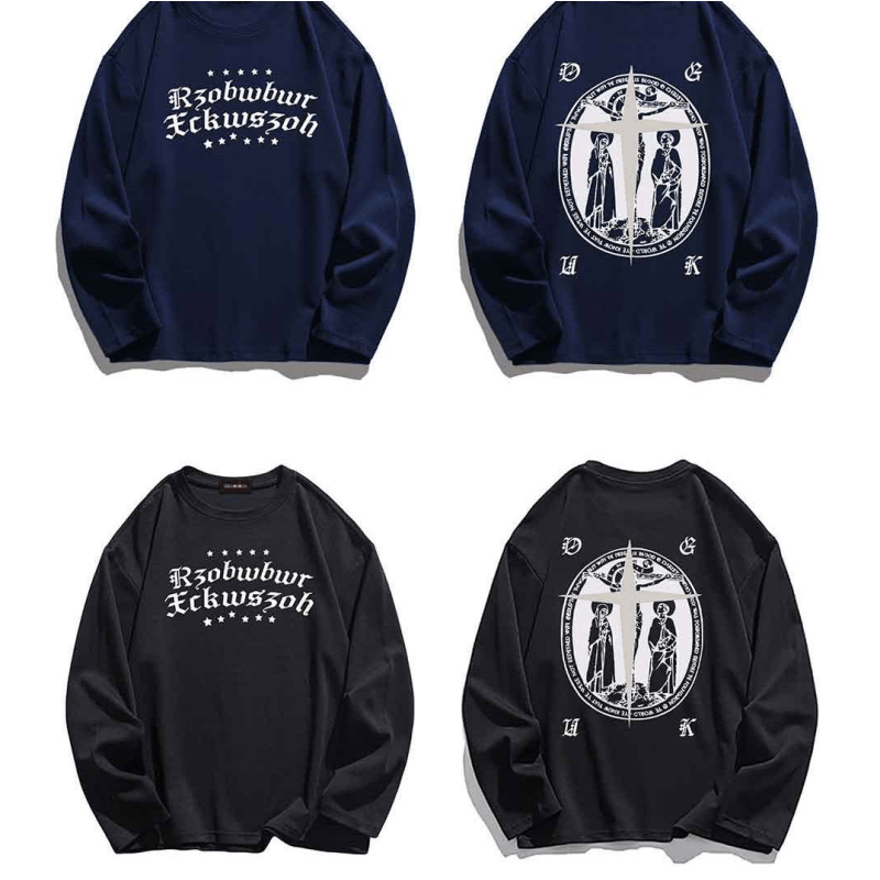Street Christian Pattern Graphic Sweatshirt