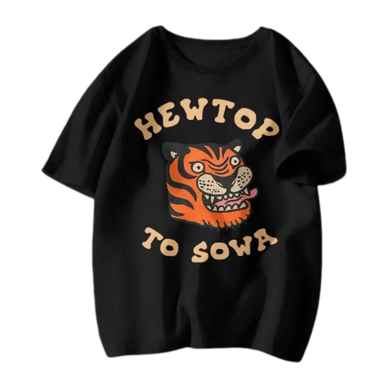 Cute Tiger Print Cotton T-shirt