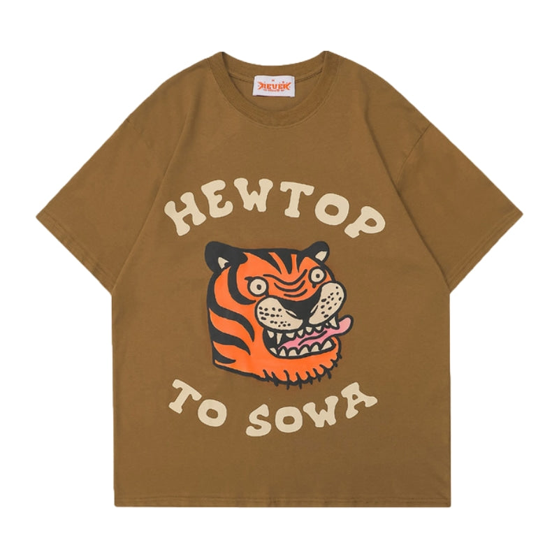 Cute Tiger Print Cotton T-shirt