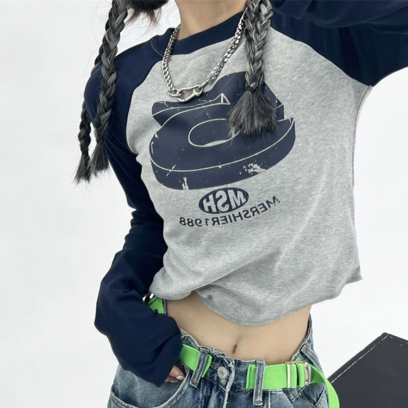 Women‘s Vintage Cropped Long Sleeve