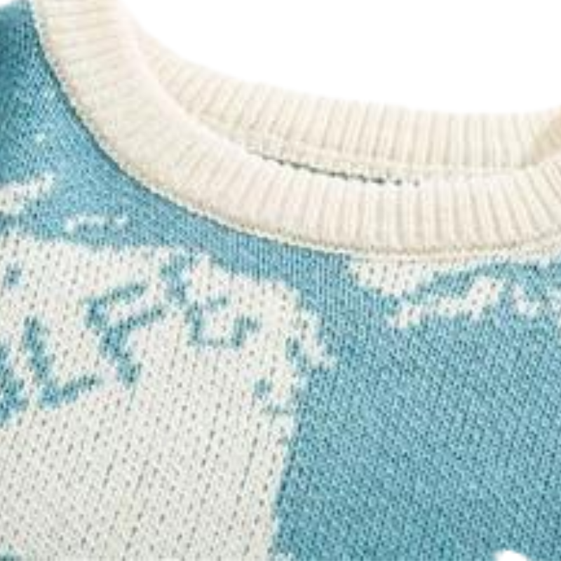 OOC' Loose Contrast Checkerboard Sweater