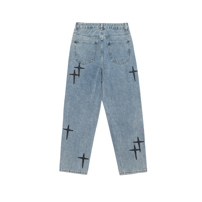 Urban Cross Graphic Straight Leg Jeans
