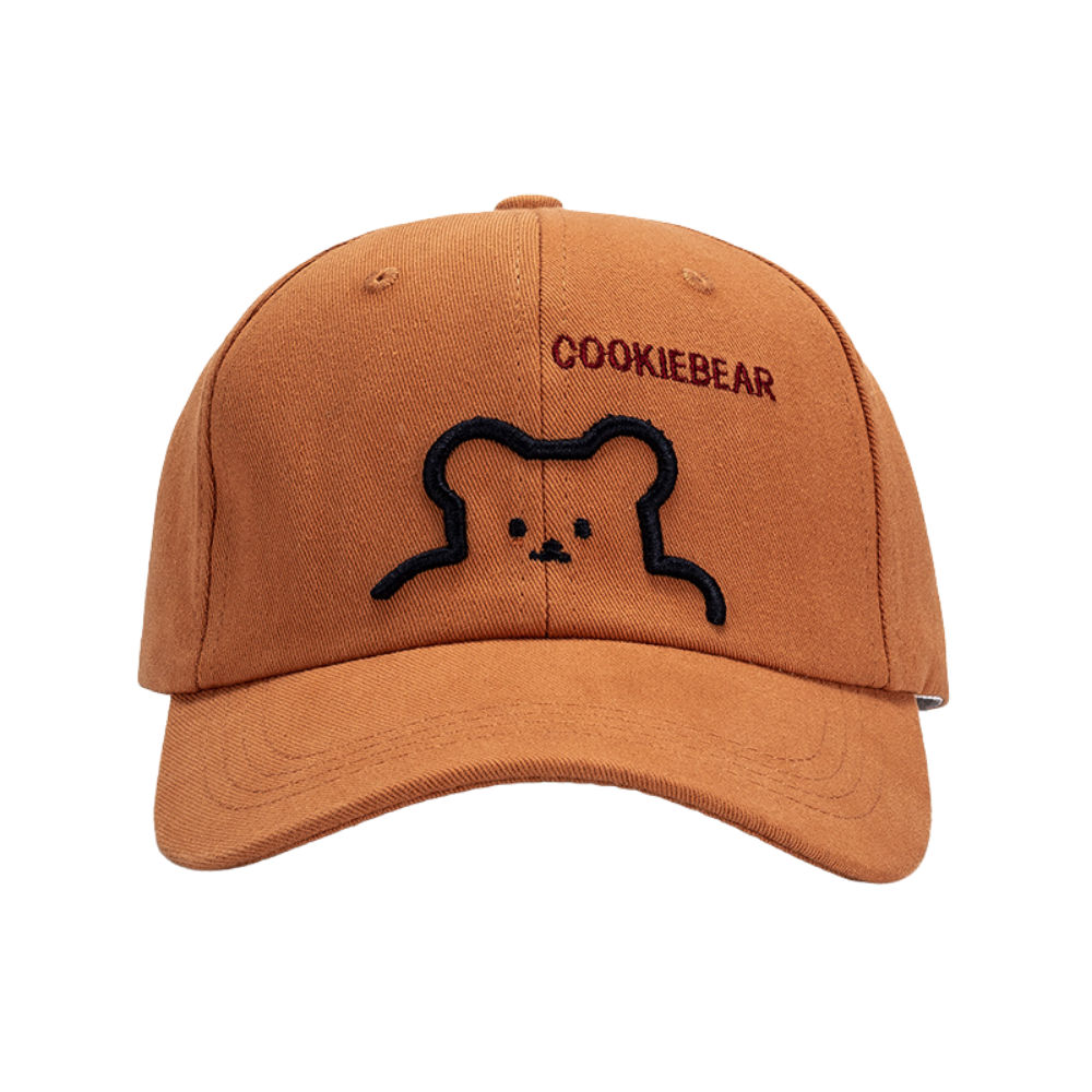 Vintagel Bear Letter Embroidery Pure Hat
