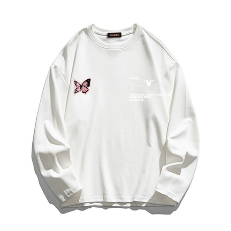 Casual Red Butterfly Letter Hoodie