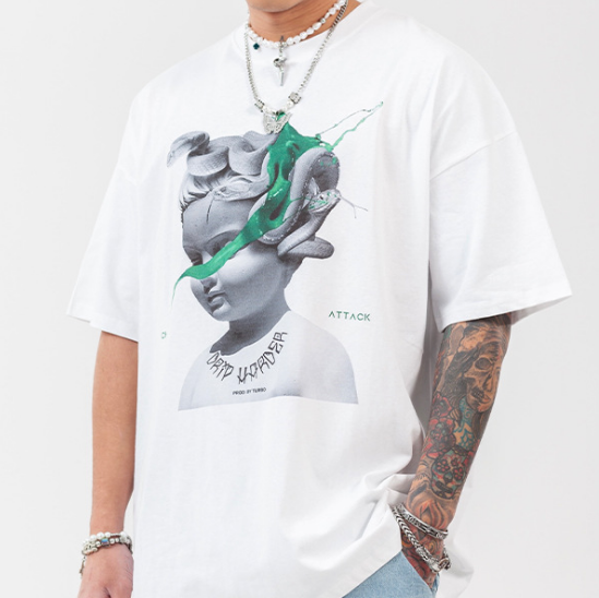 【LawFoo】High Street Portrait Graphic T-Shirt