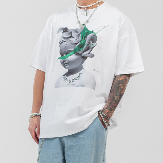 【LawFoo】High Street Portrait Graphic T-Shirt