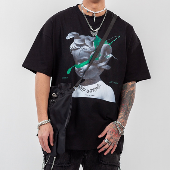 【LawFoo】High Street Portrait Graphic T-Shirt