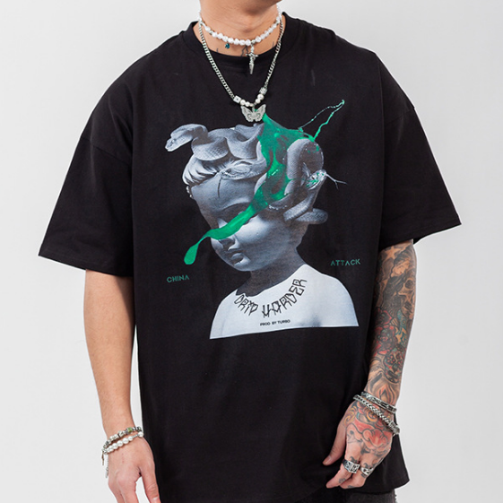 【LawFoo】High Street Portrait Graphic T-Shirt