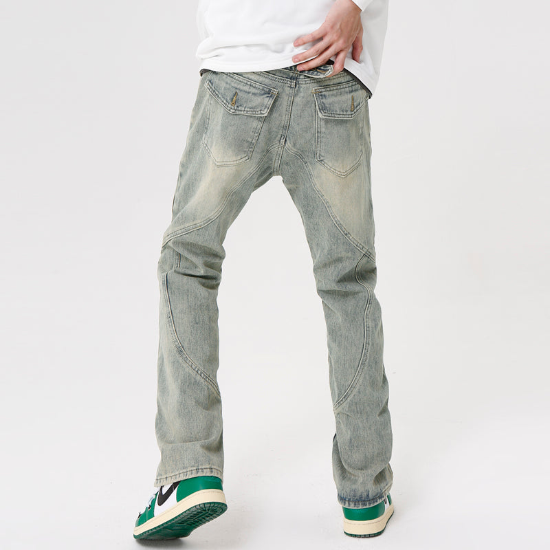 Vintage Zipper Washed Jeans