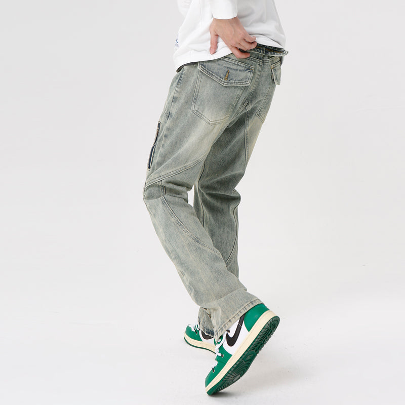 Vintage Zipper Washed Jeans