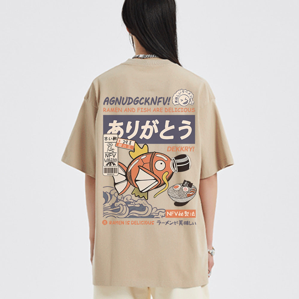 Cute Cartoon Fish Graphic T-Shirt