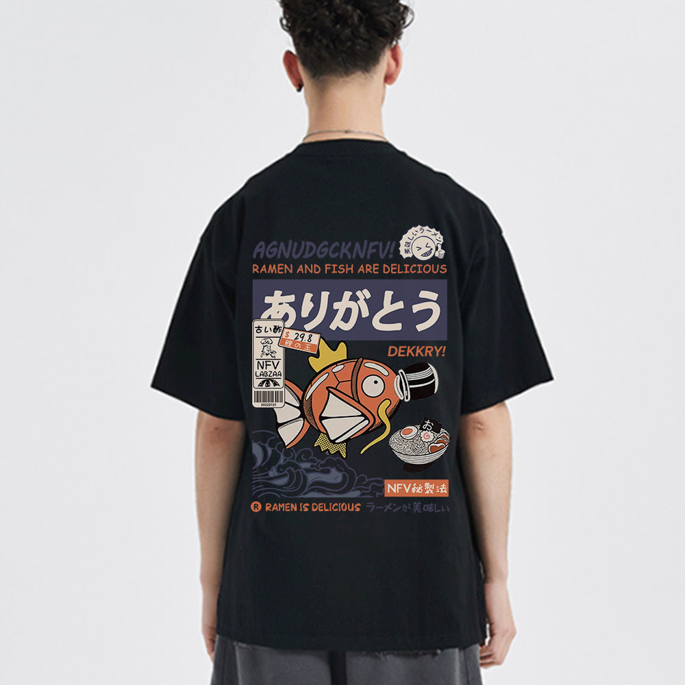 Cute Cartoon Fish Graphic T-Shirt