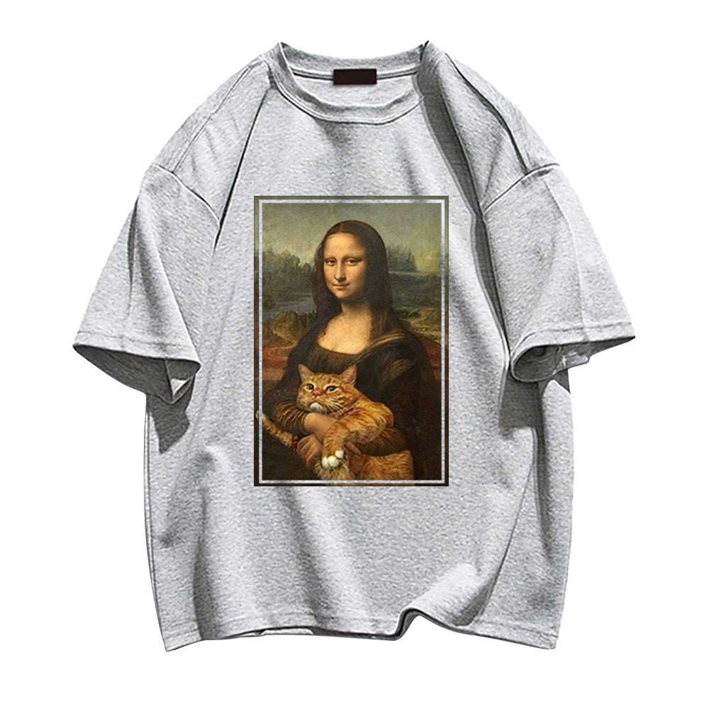 Mona Lisa Holding A Cat T-shirt