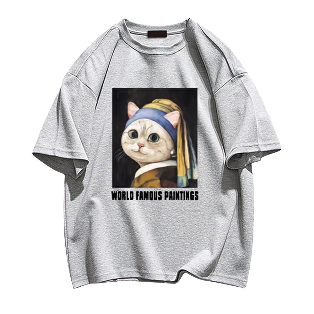 Cat With Pearl Earrings T-shirt