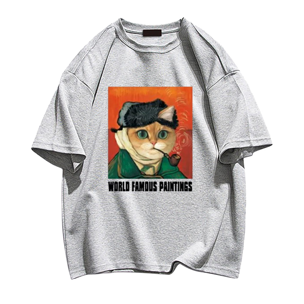 World Famous Painting Pipe Cat T-shirt