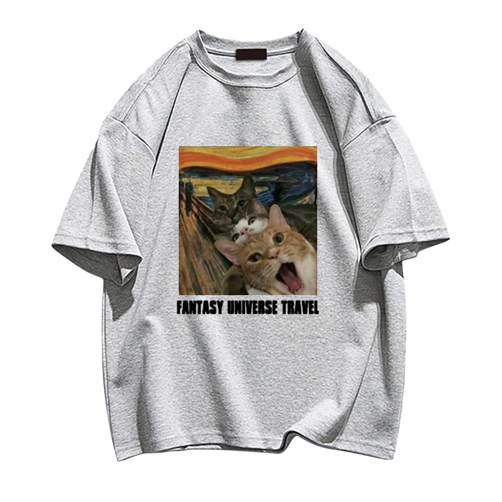 Cute Van Gogh Three Cat Screams T-shirt