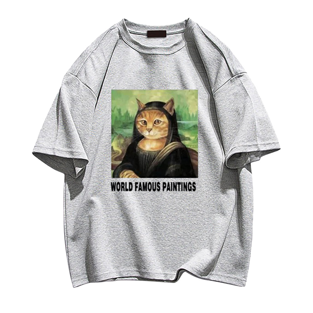 Mona Lisa Cat Smile T-shirt