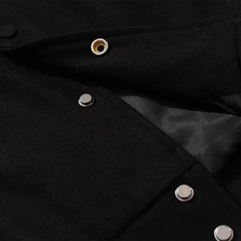 Letter Skeleton Embroidery Baseball Jacket