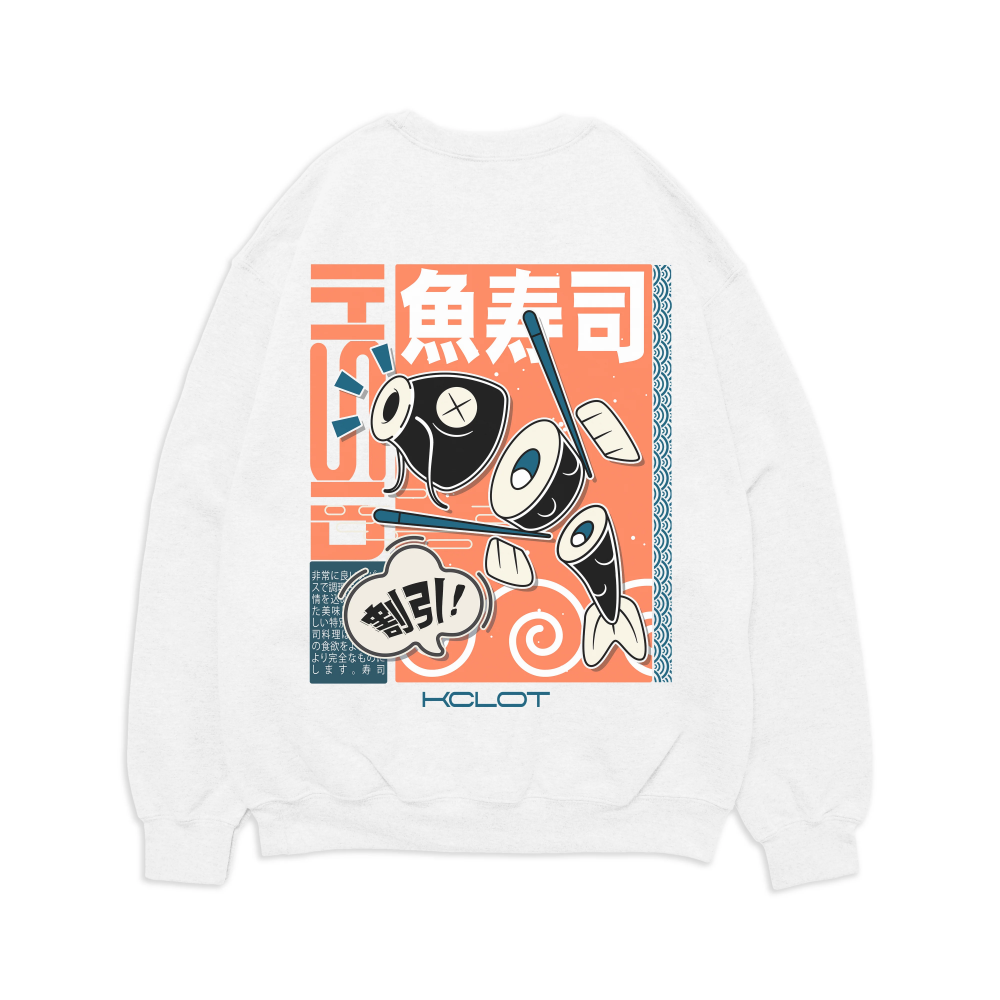 Fish Sushi Pattern Sweatshirt
