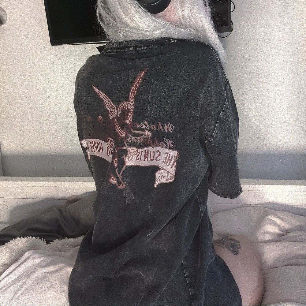 Urban High Street Letter Graphic Washed T-Shirt