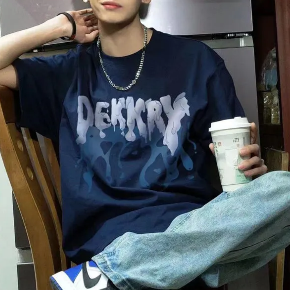 Street Graffiti Alphabet Print T-shirt