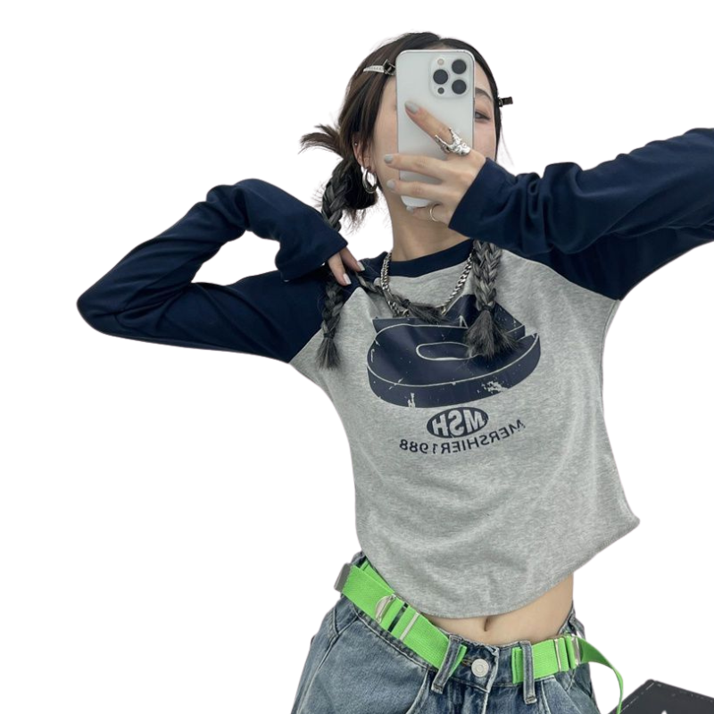 Women‘s Vintage Cropped Long Sleeve