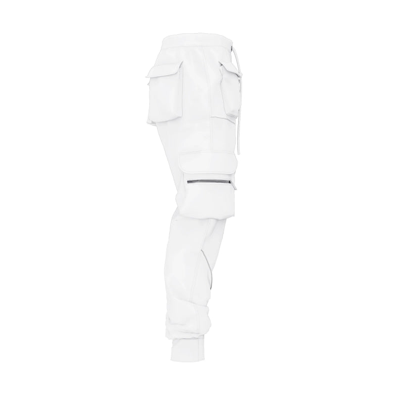 American Reflective Line Cargo Pants-White