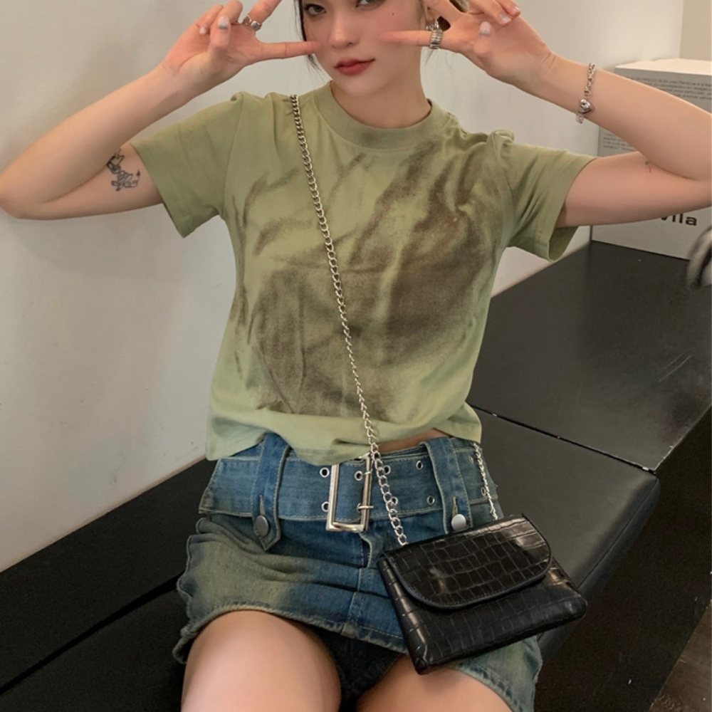 Women's Vintage Tie Dye Cropped Tee