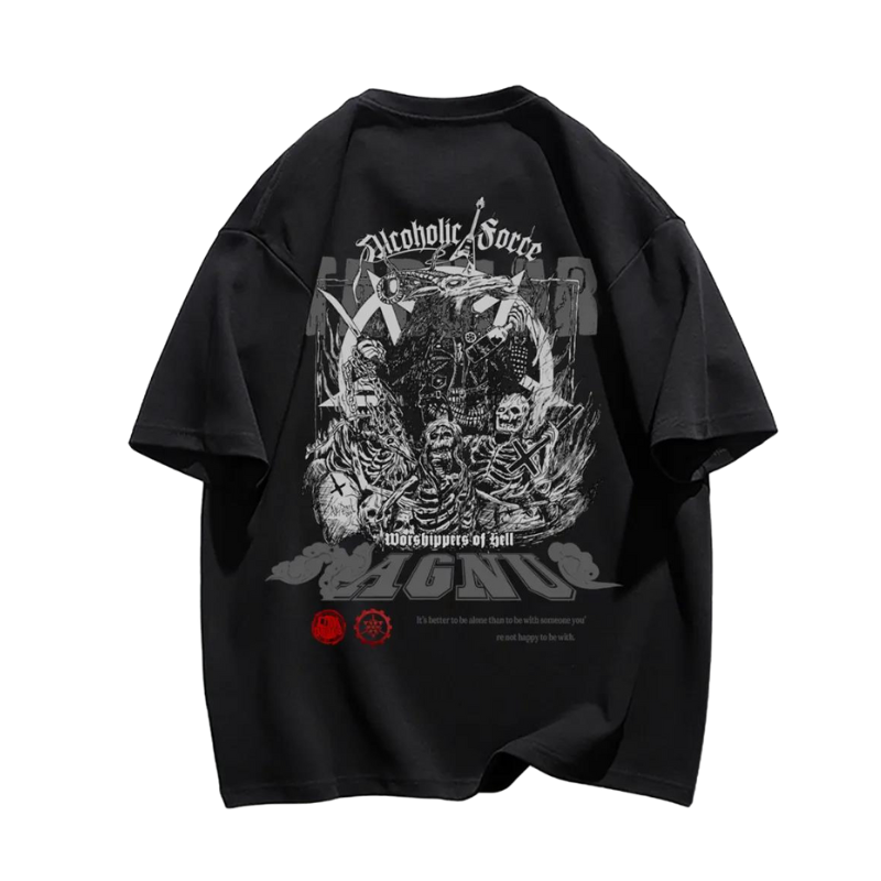 Urban Hip Hop Skull Graphic T-Shirt