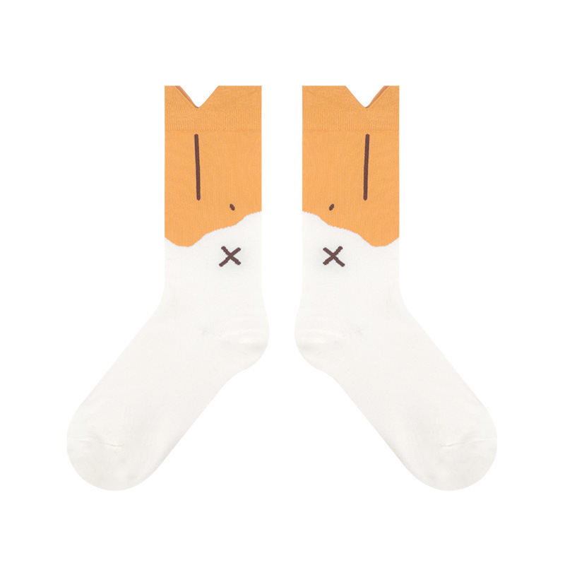 Cute Cartoon Duck Color Blocking Socks