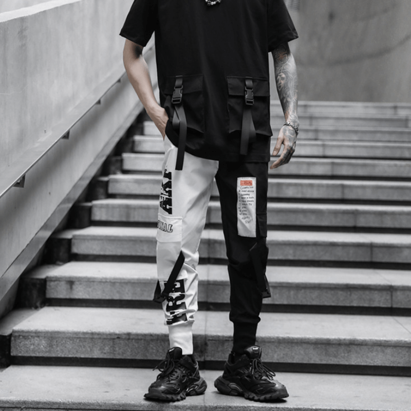 Street Belted Patchwork Cargo Pants