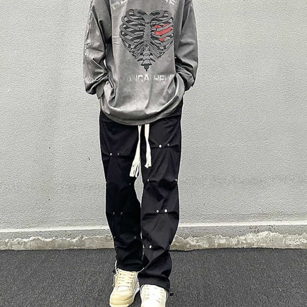 High Street Rivet Braided Rope Sweatpants