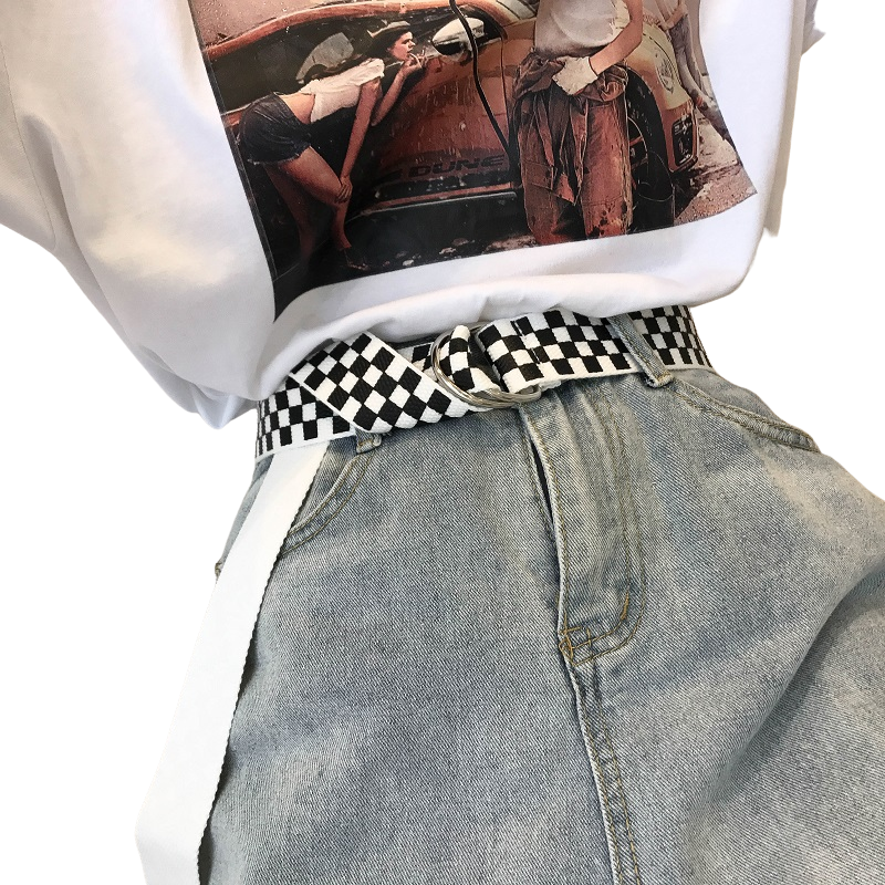 Casual Chessboard Nylon Belts