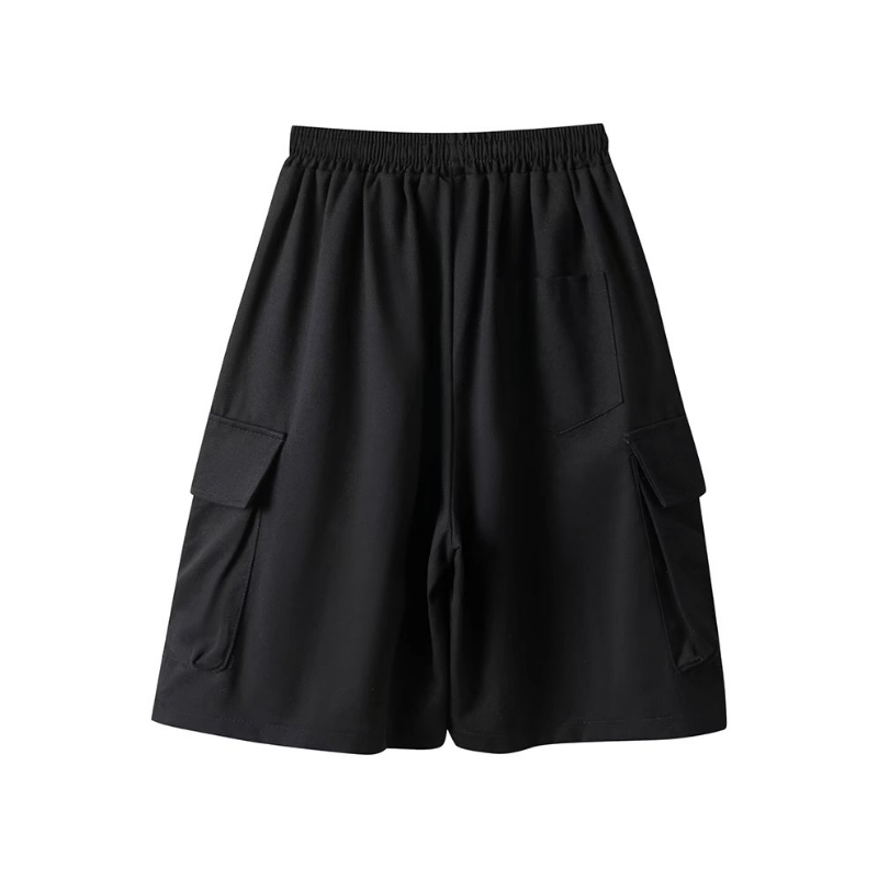 Solid Color Drawstring Casual Shorts