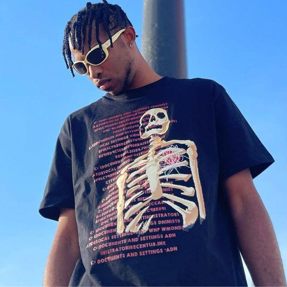 American Bold Skull Graphic T-Shirt