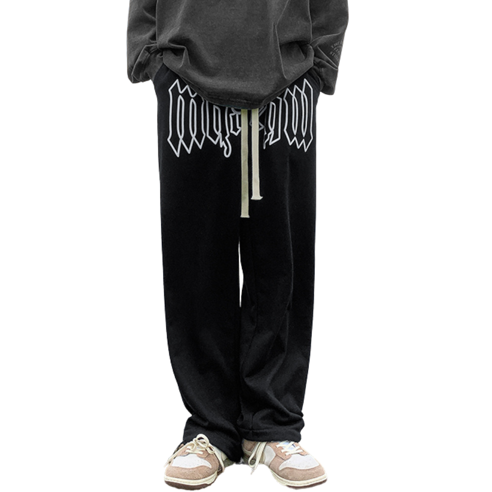 Hip Hop Drawstring Straight Sweatpants