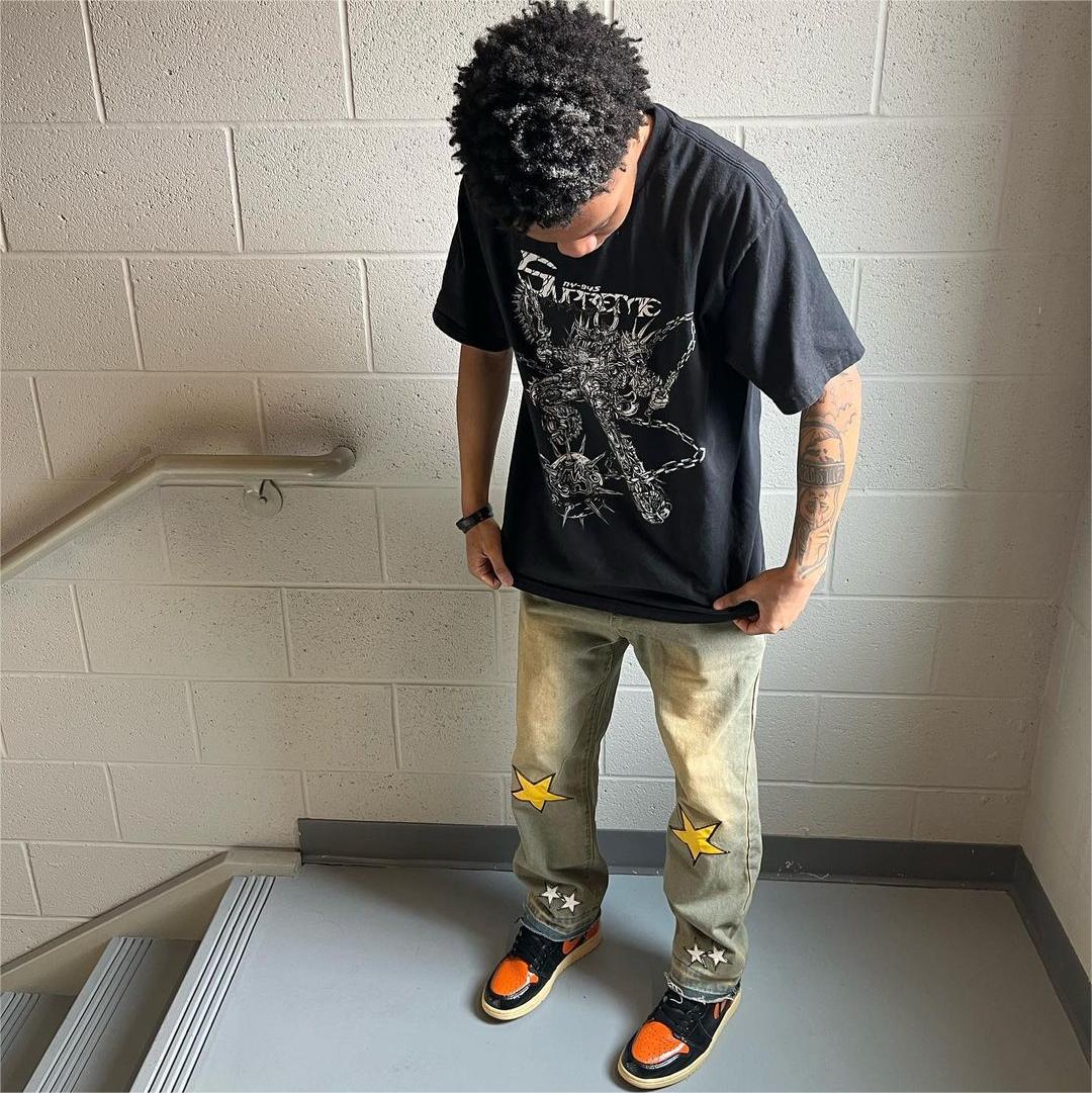 Vintage High Street Star Graphic Jeans