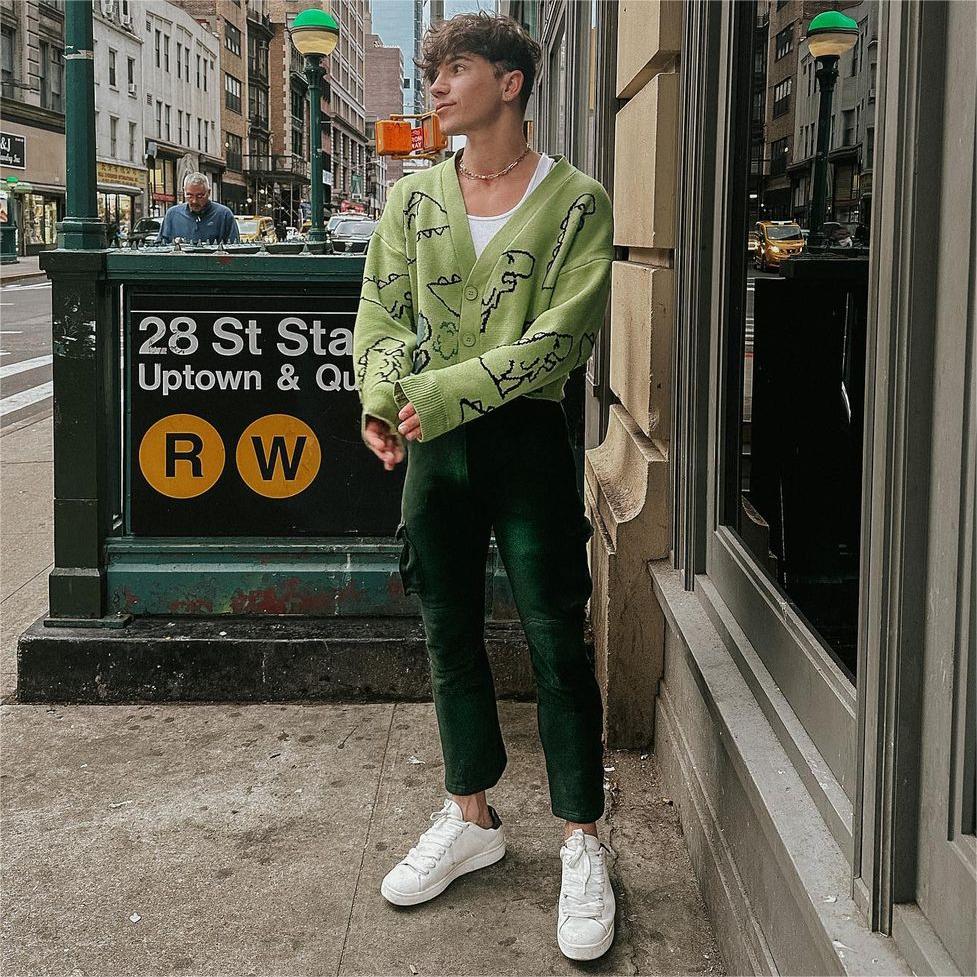 OOC' Dinosaur Pattern Cardigan