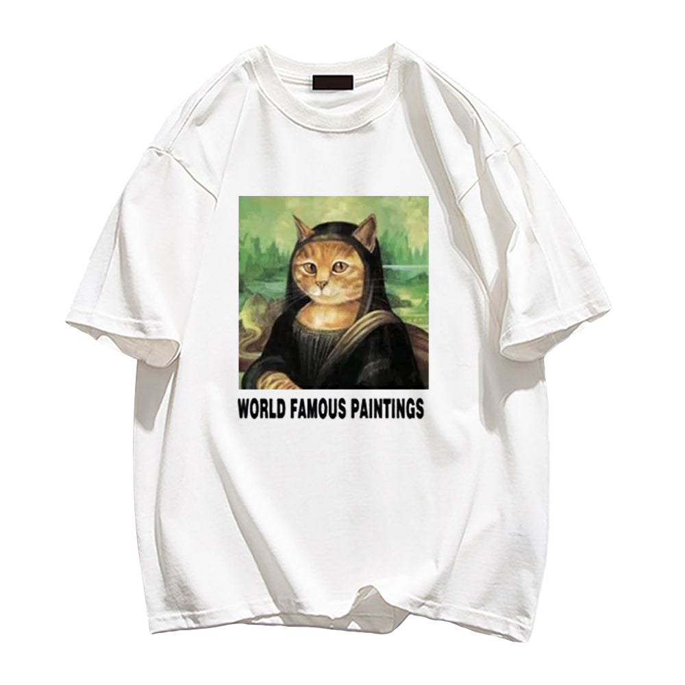 Mona Lisa Cat Smile T-shirt