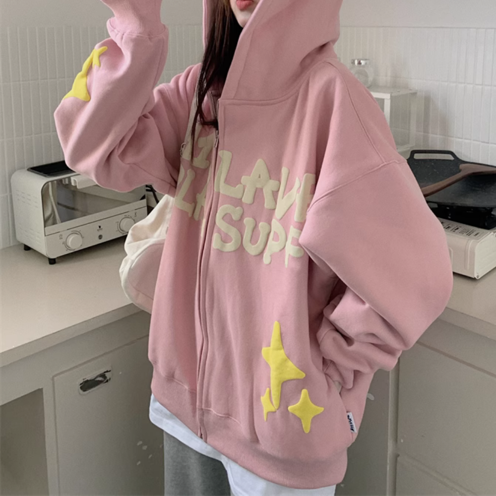 Women's High Street Foam Lettering Hoodie