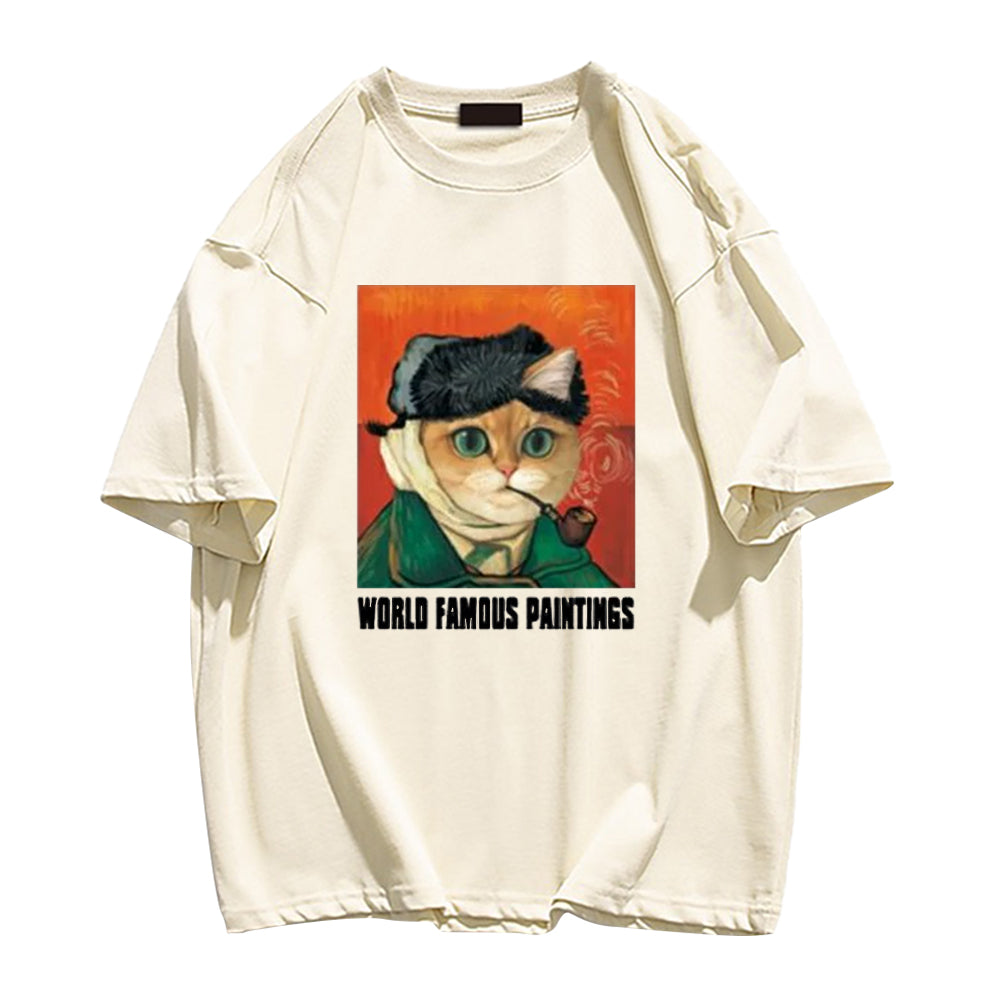 World Famous Painting Pipe Cat T-shirt